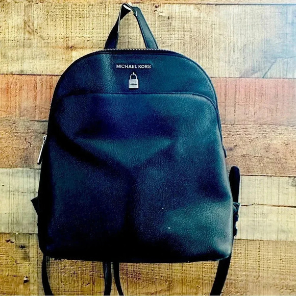 Micheal Kors Adele Large Pebbled Leather Backpack - Picture 2 of 11